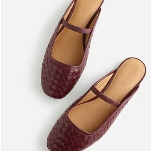 Madewell Gretta Burgundy Woven Flats W/Box&Dust Bags
